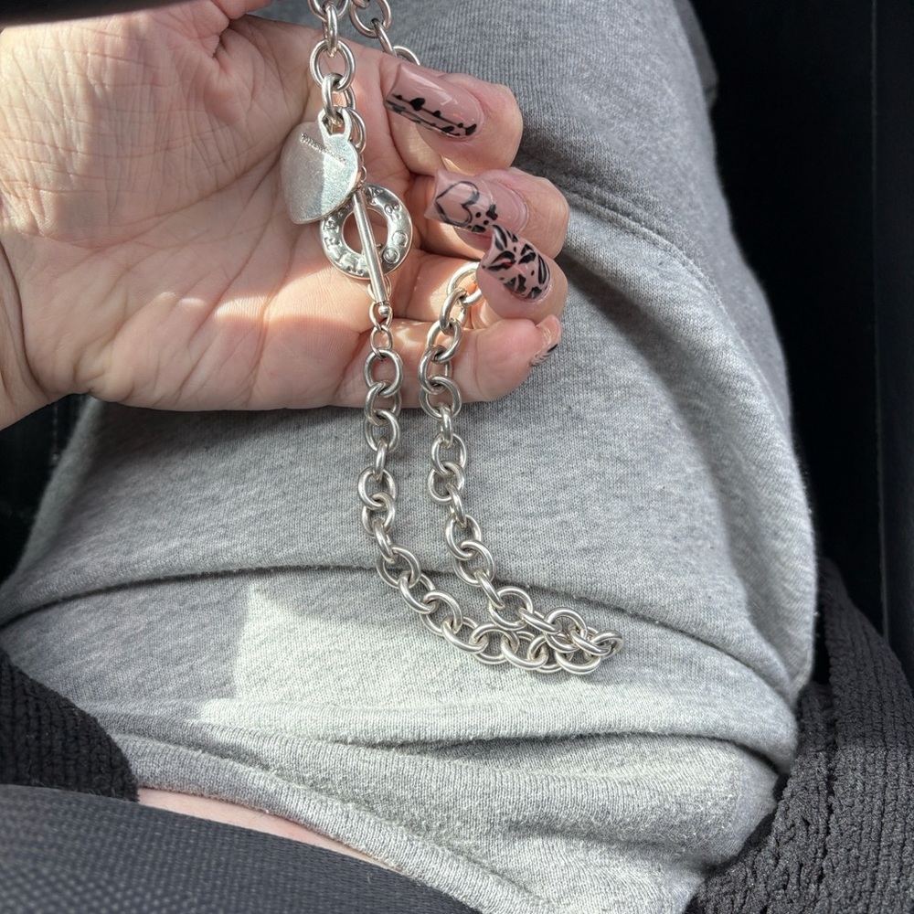 Tiffany & Co. Silver Heart Tag Toggle Necklace